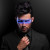 Custom Sound Reactive LED Blue Party Shades - 80s Style - Lifestyle View 
