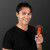 Custom Pre-Programmed Orange Mini Fan with Orange LED - Lifestyle View 