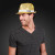 Custom Shiny Gold Fedora Hats with White Bands - In use