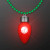 Custom Christmas Light Necklace, Blinking Red Bulb on Green Beads