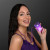 Custom 1.5 oz. Light Up Purple Shot Glasses on Purple Beads - In use