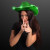 Custom Green Sequin Cowboy Hat with White Band - Lifestyle