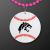 Custom Baseball Medallion with Pink Beaded Necklace (Non Light Up)