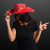 Custom Red Sequin Cowboy Hat with White Band - Lifesyle