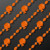 Custom Orange Football Helmet Bead Necklaces With Orange Medallion (NON-LIGHT UP) - Front View 
