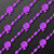 Custom Purple Football Helmet Bead Necklaces With Purple Medallion (NON-LIGHT UP) - Front View 