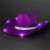 Custom Shiny LED Purple Cowboy Hat with White Band