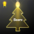 Custom Acrylic Christmas Tree Shape Necklace with Yellow LED
