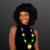 Custom Mardi Gras Jewelry LED Beads Necklace with Yellow Medallion - Lifestyle View 