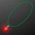 Custom Christmas Light Necklace, Blinking Red Bulb on Green Beads - Side View 