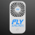Custom White Fan with Kickstand, 2-Speed, Non-Light Up - Front View 