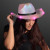 Custom Opal Color LED Iridescent Cowgirl Hat with Black Band - Lifestyle View 