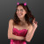 Custom Pink Horns LED Headbands, Facetted Multi-Function - Lifestyle View 