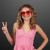 Custom Red Heart Shades Cute Glasses, Non-Light Up - Lifestyle View 