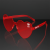 Custom Red Heart Shades Cute Glasses, Non-Light Up