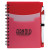 Custom Tri-Pocket Notebook & Pen - Red