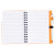 Custom Tri-Pocket Notebook & Pen - Orange Open View 