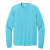 Custom Port & Company Long Sleeve Color Cotton T-Shirt - Aquatic Blue