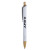Custom Venosa Velvet-Touch Aluminum Pen with bamboo accents - Metallic white