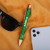 Custom Venosa Velvet-Touch Aluminum Pen with bamboo accents - Metallic green - Lifestyle