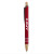 Custom Venosa Velvet-Touch Aluminum Pen with bamboo accents - Metallic dark red