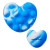 Custom Heart Push Pop Ball - Blue with White