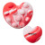 Custom Heart Push Pop Ball - Red with White