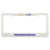 Custom License Plate Frame: 4 Hole With Straight Bottom - White