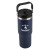 Custom 30 oz. Juneau Stainless Steel Tumbler - Matte Blue Open Cap View 