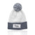 Custom Fuji Two-Tone Patch Pompom Beanies - Grey 