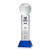 Custom Basketball Full Color Award on Stowe Blue Base Large - Blue
