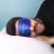 Custom Satin Sleep Mask - Royal Blue In Use 