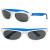 Two Tone Plastic Sunglasses - White with Blue