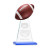 Custom Medium Edenwood Football Award Sky Blue Base - Etched