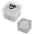 Custom Squishy Cube Stress Toy - Clear With Translucent Charcoal 