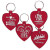Custom Heart Key Tag - Red