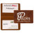 Custom Executive Vinyl Fold Over Card Cases with Two Clear Pockets - Almond 