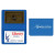 Custom Fold Over Card Case with 2 clear pockets - Medium Blue 