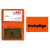 Custom Fold Over Card Case with 2 clear pockets - Orange 