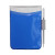 Custom Hard Cover Memo Book with 100-Page Pad & Matching Pen - Translucent Blue