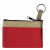 Custom The Safari Classic Zip Pouch with Key Ring - Red/Khaki Beige