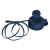Custom Glide 2 in 1 Retractable Charger - Navy Blue In Use 