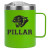 Custom 14 oz. Powder Coated Campfire Mug Copper Lining - Lime Green