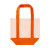 Custom Mini TJ Dual Pocket Canvas Tote - Orange Front View 