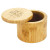 Custom 6 oz Round Salt Bamboo Box - Natural Open Box View 