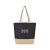 Custom Recycled Cotton Canvas Jute Tote - AWARE - Black