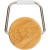 Custom 25 oz h2go Grove Water Bottle with Bamboo Lid - Matte White Lid View