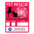 Custom Emergency Pet Rescue Window Decal - White
