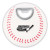 Custom Baseball Bottle Opener Coaster - White/Red