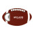 Custom Football Bottle Opener Coaster - Brown/White